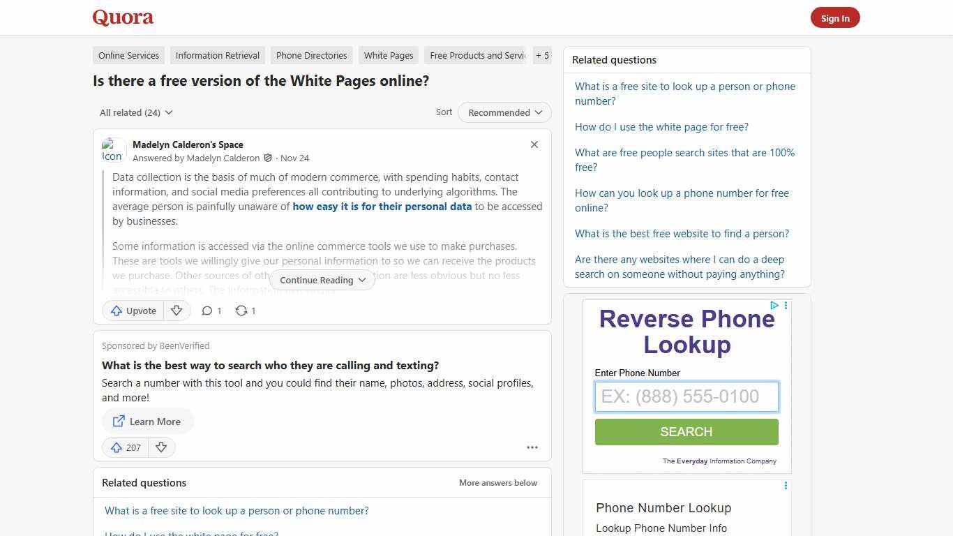 Is there a free version of the White Pages online? - Quora